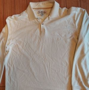 Tommy Bahama long sleeve polo knit shirt light yellow  xl